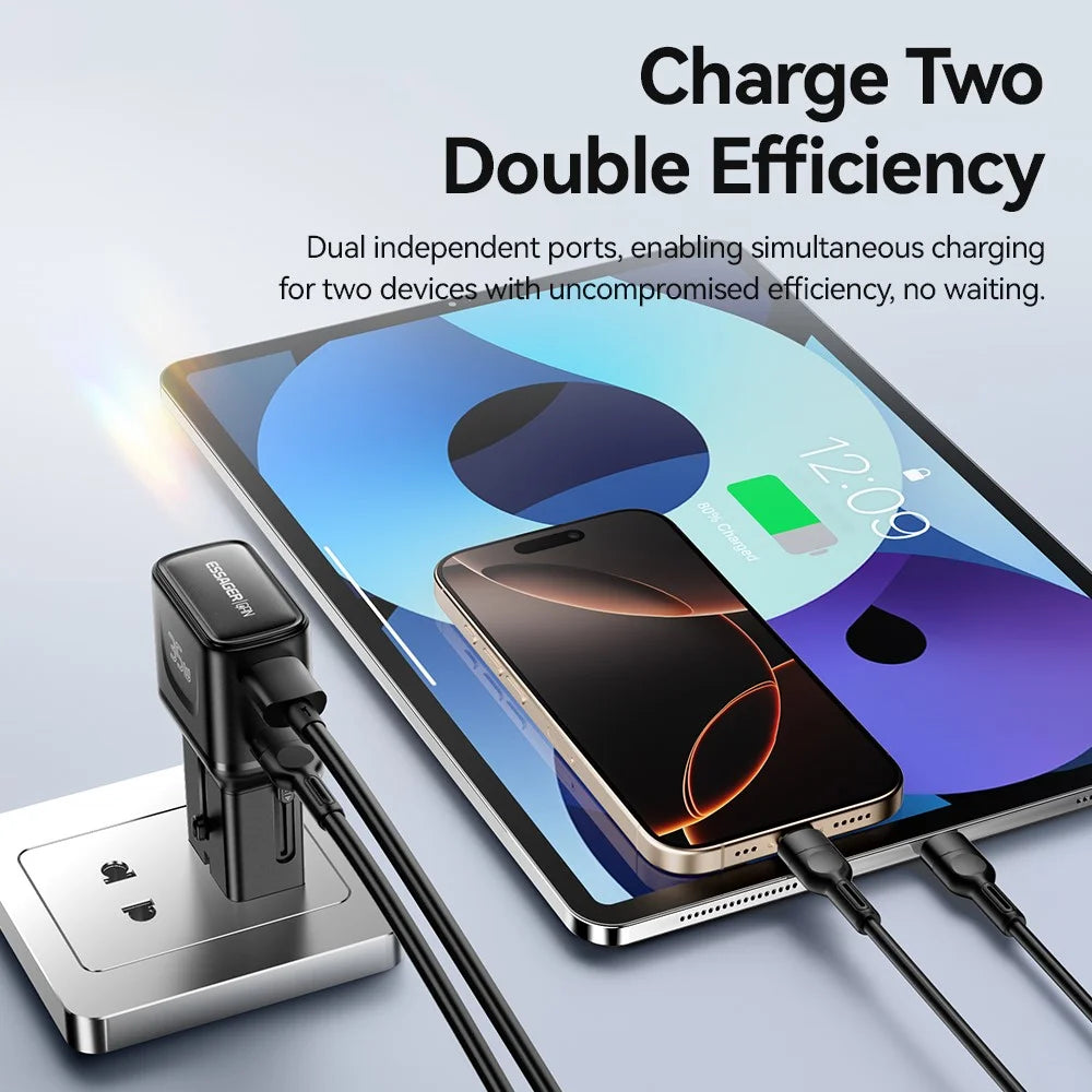 ESSAGER G535 35W Travel Charger CN / US + EU + UK + AUS Plug GaN Phone Power Adapter - 6