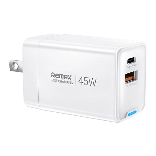 REMAX CA05 45W GaN Fast Charger USB-C USB-A Dual Port Power Adapter - US Plug - 1