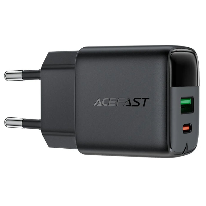 ACEFAST A114 PD 25W Dual Port GaN Charger with LED Display USB-C + USB-A Charger Adapter for Smartphones / Tablets - EU Plug - 3
