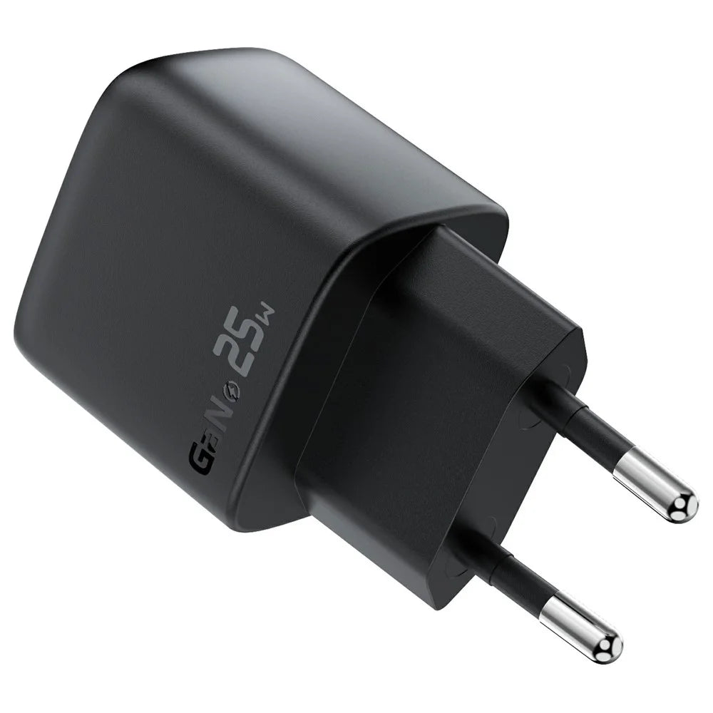 ACEFAST A114 PD 25W Dual Port GaN Charger with LED Display USB-C + USB-A Charger Adapter for Smartphones / Tablets - EU Plug - 4