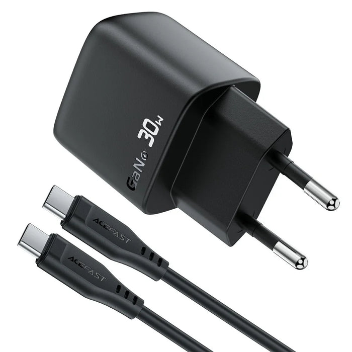 ACEFAST A115 PD 30W GaN USB-C Charger Kit with USB-C Cable LED Display Fast Charger Adapter, EU Plug - 4