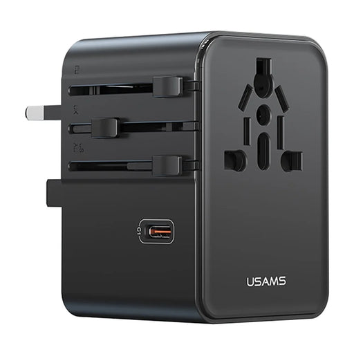 USAMS CC310 T68 70W Travel Phone Adapter 5-Port Multi-Country Converter Fast Charging 2500W Wall Charger - 1