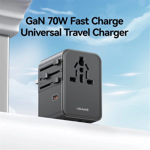 USAMS CC310 T68 70W Travel Phone Adapter 5-Port Multi-Country Converter Fast Charging 2500W Wall Charger - 2