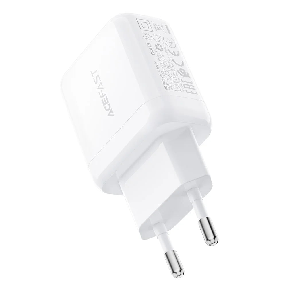 ACEFAST A130 PD 20W USB-C Charger Single Port Travel Home Fast Charging Adapter - EU Plug - 5