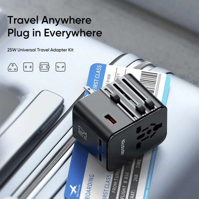 MCDODO CP-3260 MDD G5 Series 25W Dual Type-C + USB-A Universal Travel Charging Adapter Charger with USB-C to USB-C Cable - 2