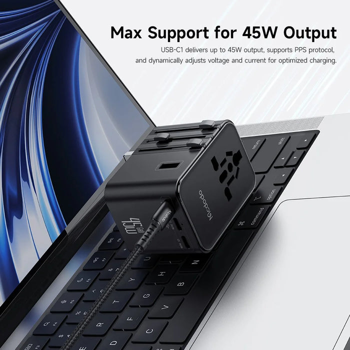 MCDODO CP-3270 MDD G5 Series 45W 3 USB-C + 2 USB-A Universal Travel Power Adapter Charger with USB-C to USB-C Cable - 4