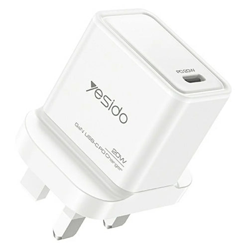 YESIDO YC79 Single USB-C Port GaN Charger PD 20W Fast Charging Wall Charger, UK Plug for Smartphone  /  Tablet - 1