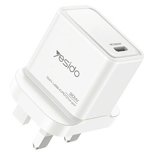 YESIDO YC79 Single USB-C Port GaN Charger PD 20W Fast Charging Wall Charger, UK Plug for Smartphone  /  Tablet - 1