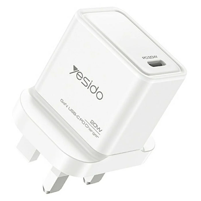 YESIDO YC79 Single USB-C Port GaN Charger PD 20W Fast Charging Wall Charger, UK Plug for Smartphone  /  Tablet - 1