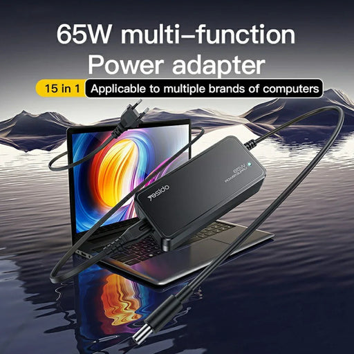 YESIDO CG11E Laptop Charger Kit 65W Fast Charging Power Adapter Compatible with Multiple Laptop Models - EU Plug - 2