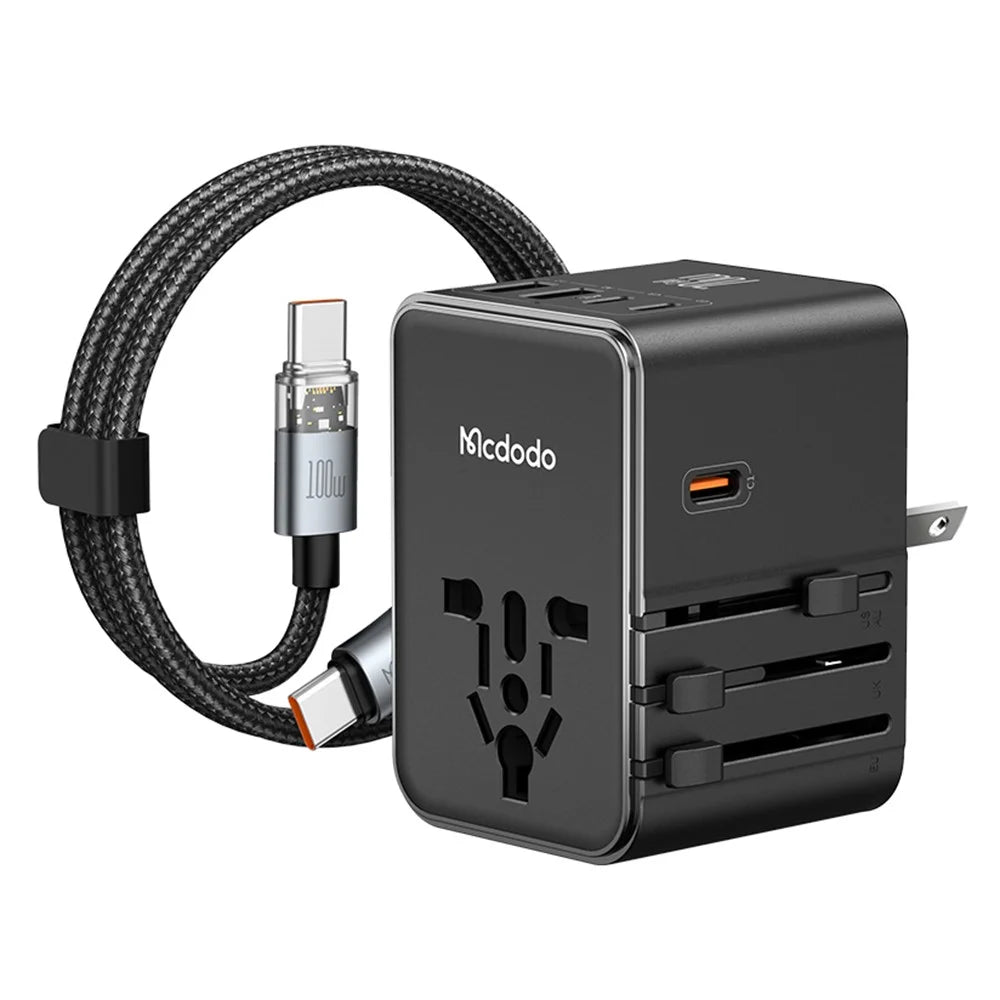MCDODO CP-5980 MDD G5 Series 70W Global Wall Charger 3 USB-C + 2 USB-A Universal Travel Adapter Charger Set with Type-C Cable - 1