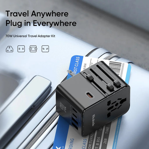 MCDODO CP-5980 MDD G5 Series 70W Global Wall Charger 3 USB-C + 2 USB-A Universal Travel Adapter Charger Set with Type-C Cable - 2