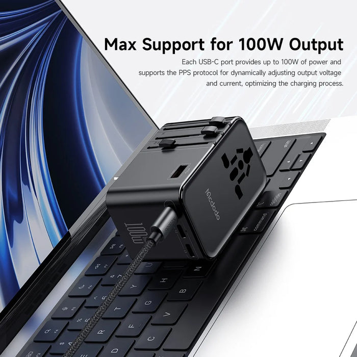 MCDODO CP-6140 MDD G5 Series 100W Universal Travel Adapter Charger 3 USB-C + USB-A Wall Charger Set with Type-C Cable - 4