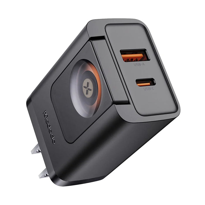 MCDODO CH-5040 MDD 2 in 1 Wall Charger with Watch Wireless Charging Portable Travel Charger 30W USB-A / USB-C - US Plug - 1