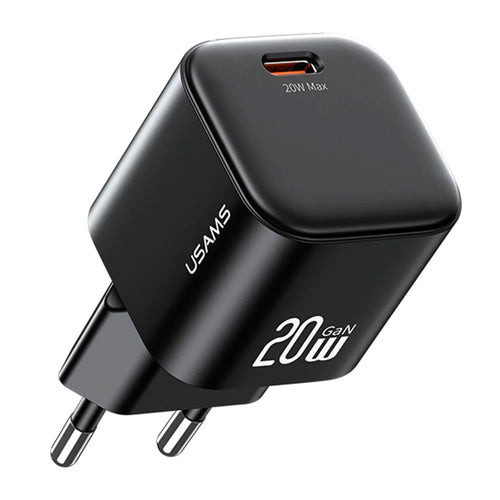 USAMS CC260 20W GaN Fast Charger Mini Power Adapter Type-C Port for Quick Charging - EU Plug - 1