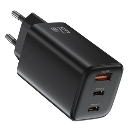 USAMS CC265 67W GaN Charger Fast Charging 3-Port USB Power Adapter - EU Plug - 2