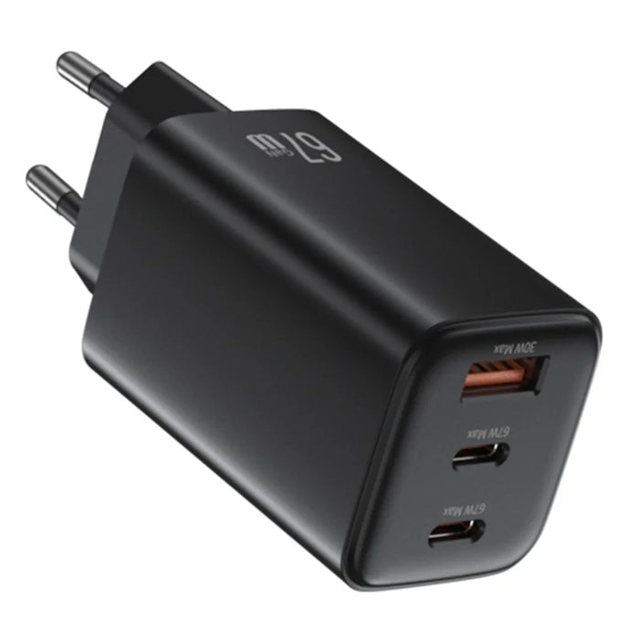 USAMS CC265 67W GaN Charger Fast Charging 3-Port USB Power Adapter - EU Plug - 2