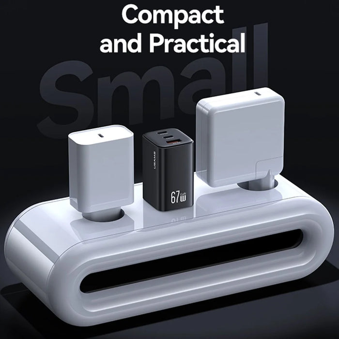 USAMS CC265 67W GaN Charger Fast Charging 3-Port USB Power Adapter - EU Plug - 6