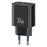 USAMS CC316 T65 30W Fast Charger for iPhone 8 - 16 Series, Dual Port USB-A + USB-C Power Adapter - EU Plug / Black - 1