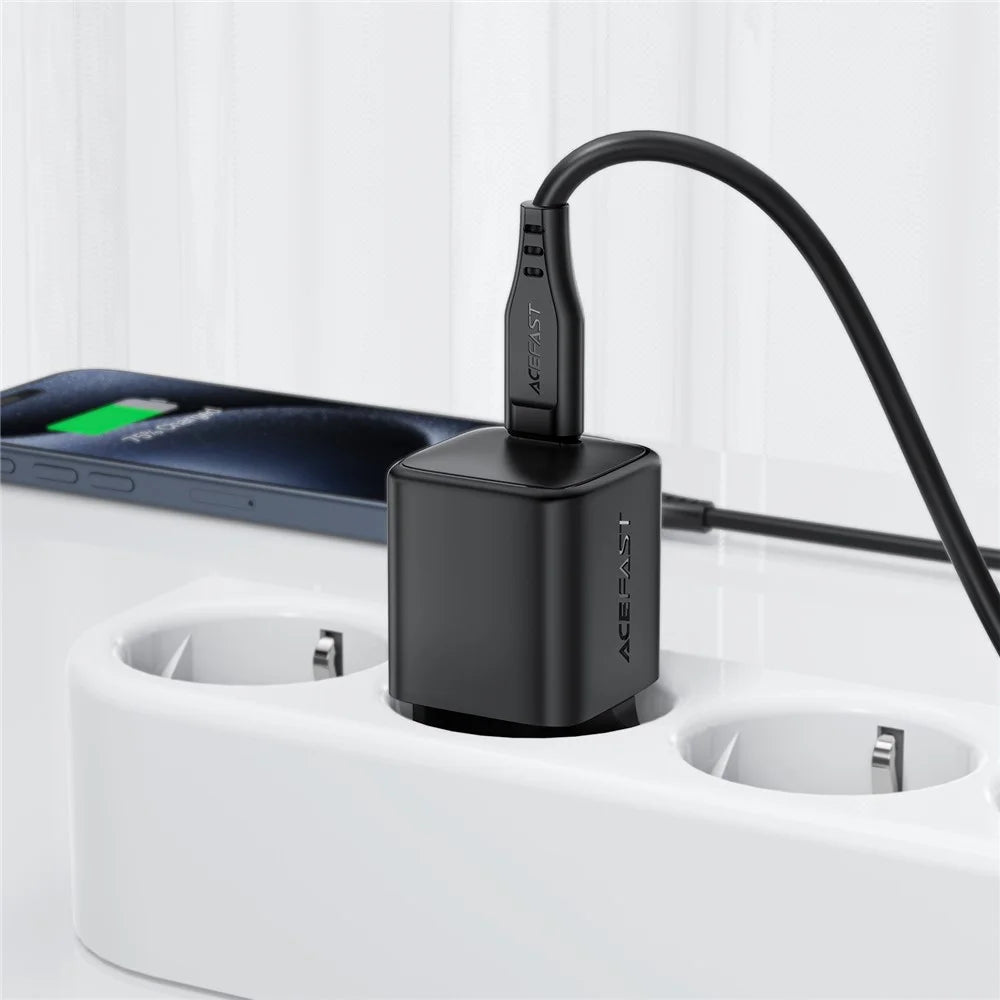 ACEFAST A117 PD 20W USB-C Fast Charger Mini GaN Power Adapter for Home / Travel Use - EU Plug - 3