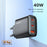 TOOCKI TCT40 40W Wall Charger 2C1A Fast Charging Multi-Port USB Power Adapter - Black  /  EU Plug - 3