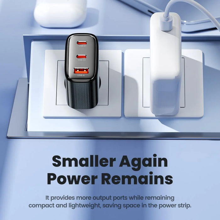 TOOCKI TCT40 40W Wall Charger 2C1A Fast Charging Multi-Port USB Power Adapter - Black  /  EU Plug - 6