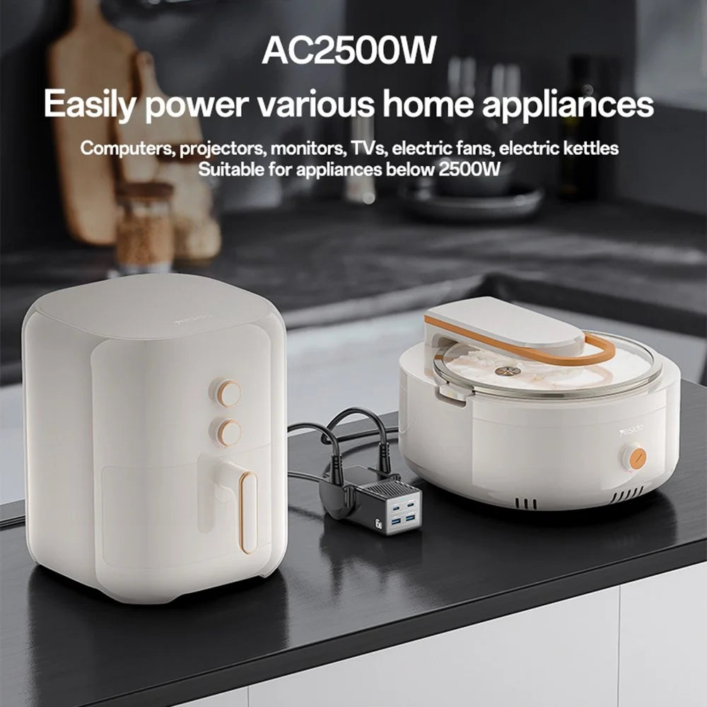 YESIDO MC38 65W GaN Power Strip USB-C USB-A Fast Charger Multi Device Charging Station - UK Plug - 4