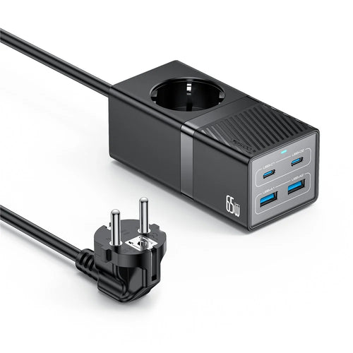 YESIDO MC36 GaN USB-C USB-A Charging Station 65W Fast Charging Power Strip - EU Plug - 1