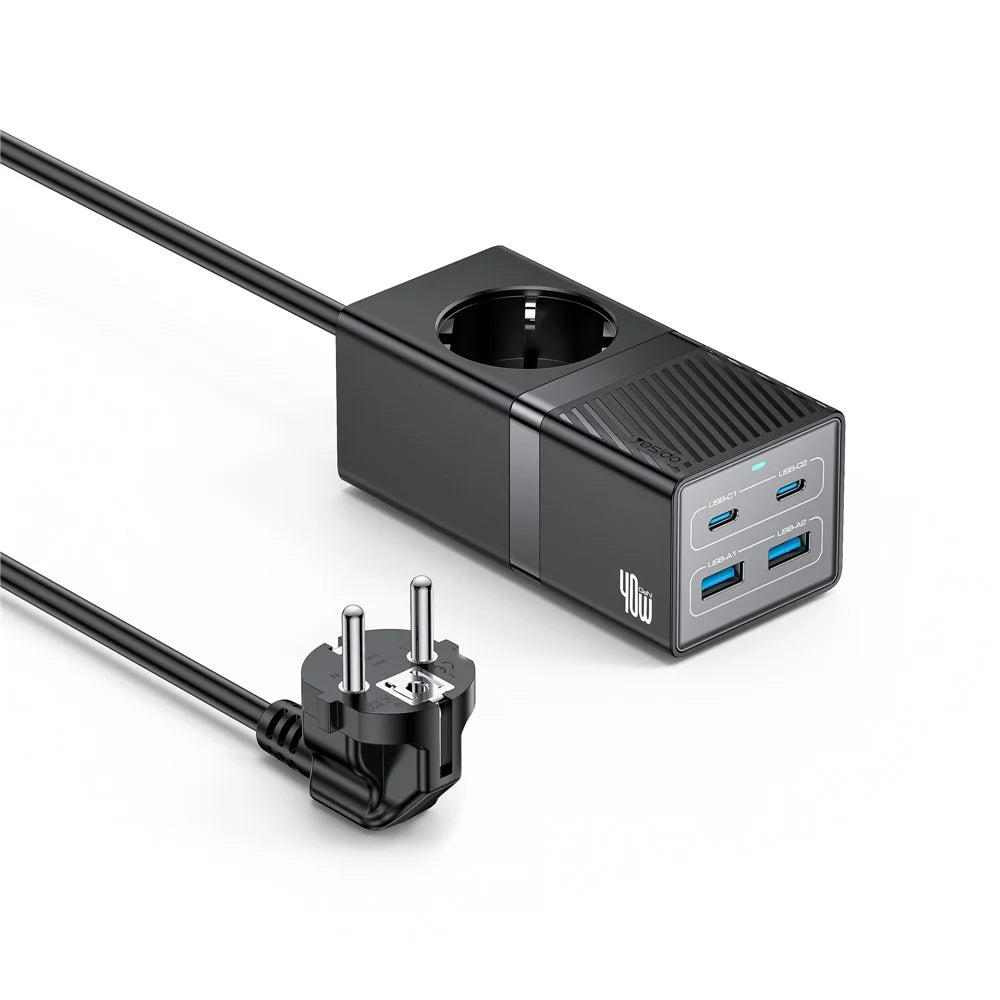 YESIDO MC35 40W GaN Power Strip USB-C USB-A Desktop Fast Charging Station - EU Plug - 1