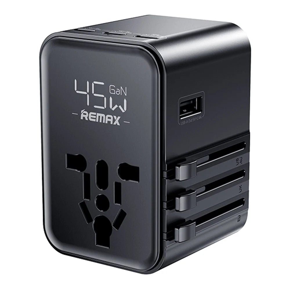 REMAX CM06 Explorer Multifunction 3 Type C + 1 USB + 1 AC 45W Fast Charging GaN Travel Wall Charger - 1