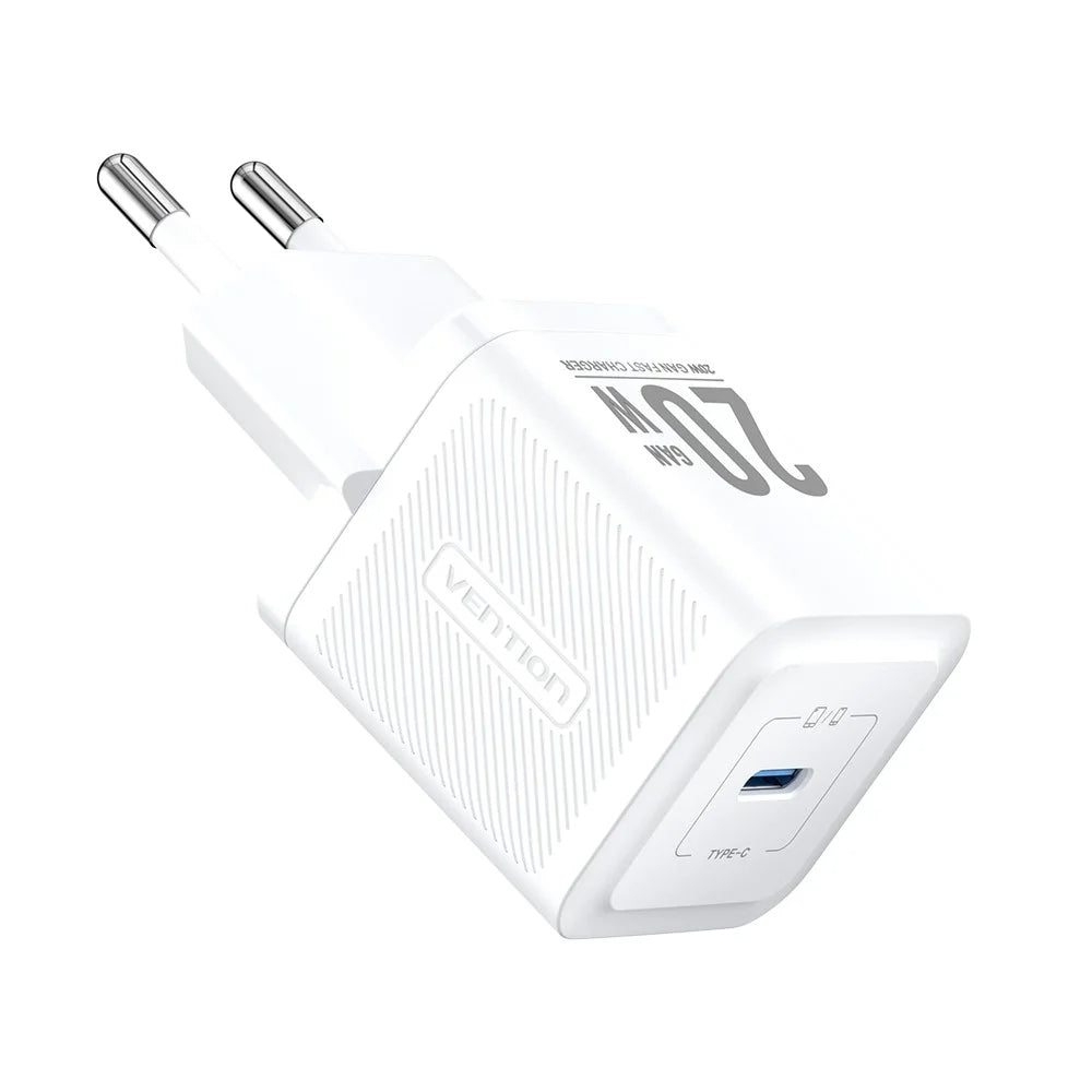 VENTION FEP Series EU Plug 20W Fast Charging GaN Wall Charger Portable USB Power Adapter - White - 2
