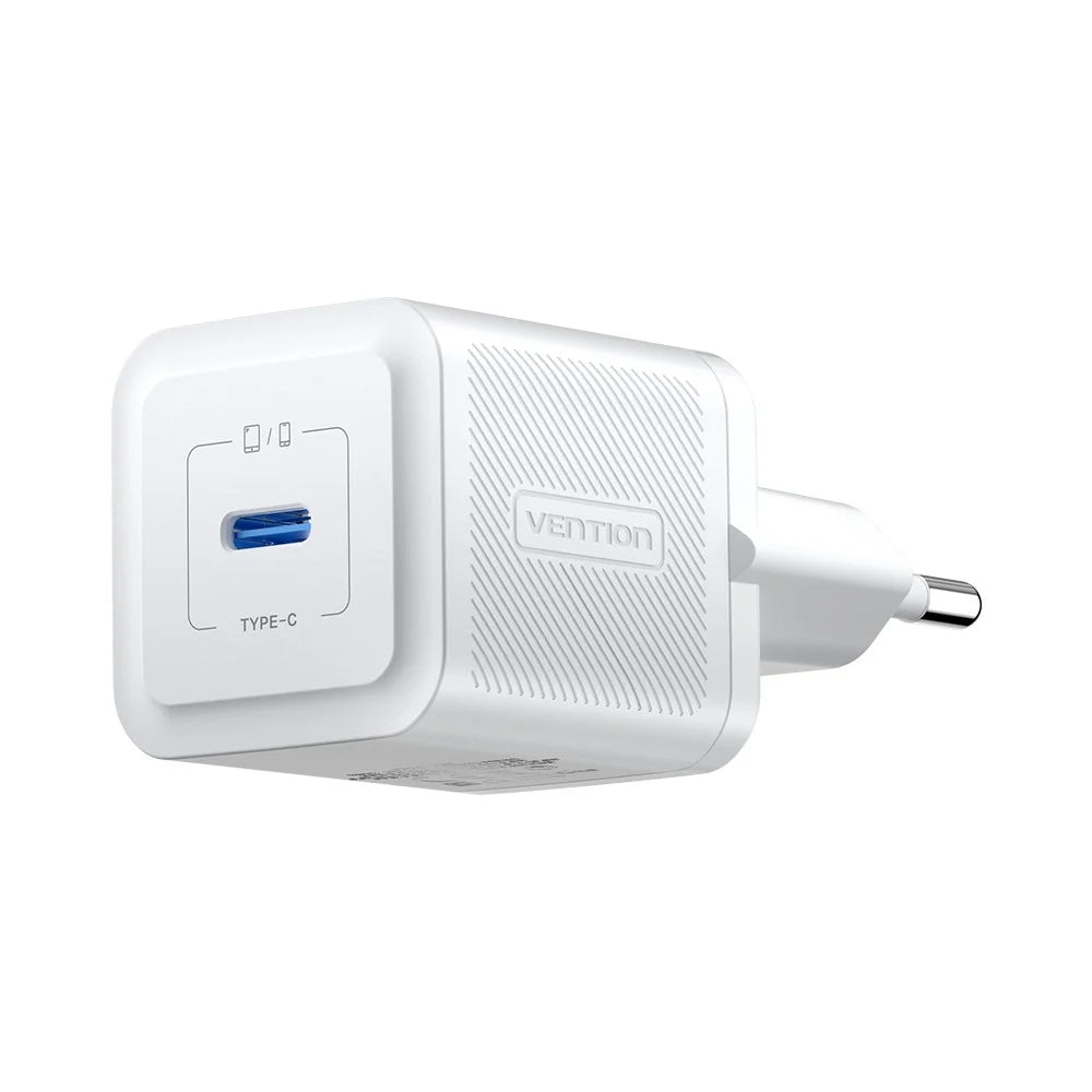 VENTION FEP Series EU Plug 20W Fast Charging GaN Wall Charger Portable USB Power Adapter - White - 3