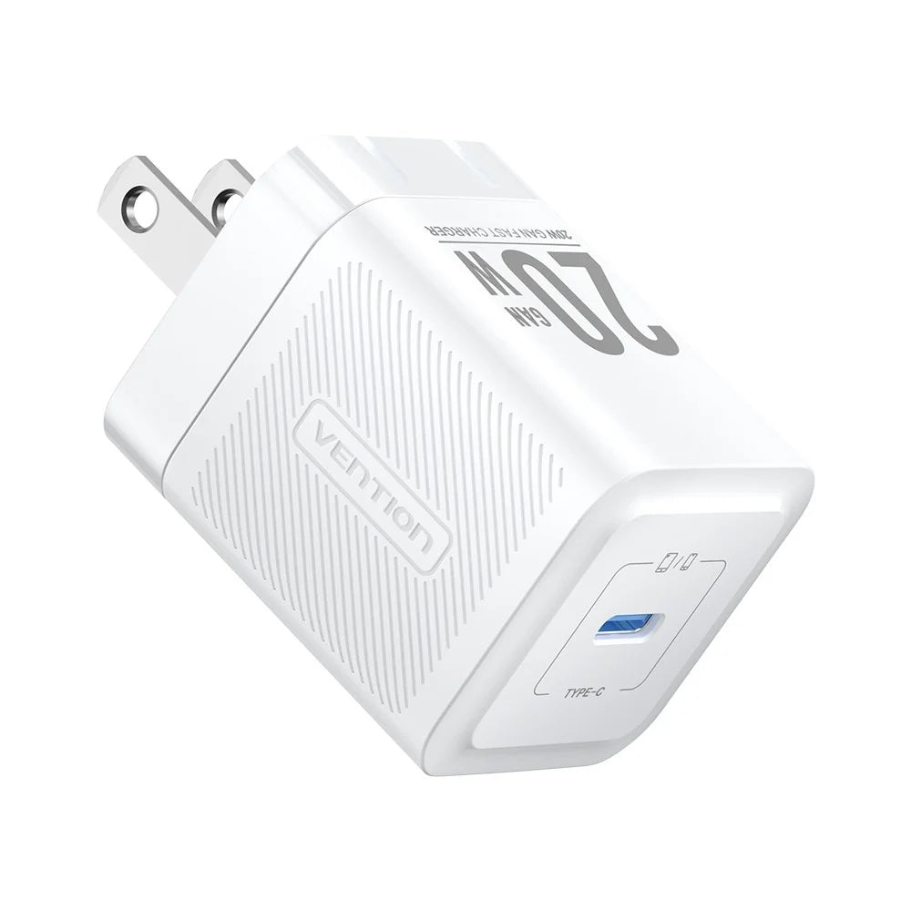 VENTION FEP Series US Plug 20W Fast Charging GaN Wall Charger Portable USB Power Adapter - White - 2