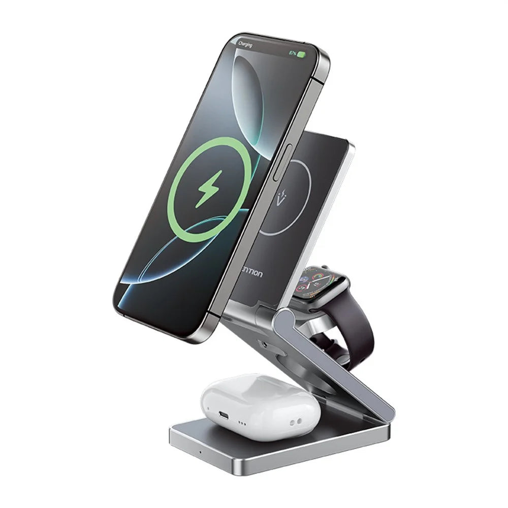 VENTION FGF Series 3 in 1 15W Fast Charger for Mobile Phone  /  Watch  /  Earphones Magnetic Wireless Charging Stand - 2