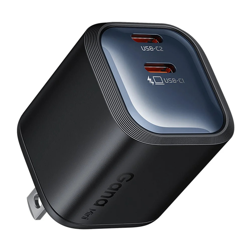 MCDODO CH-102 US Plug 45W Ultimate Mini GaN Charger Dual USB C Fast Charging Power Adapter - Black - 1