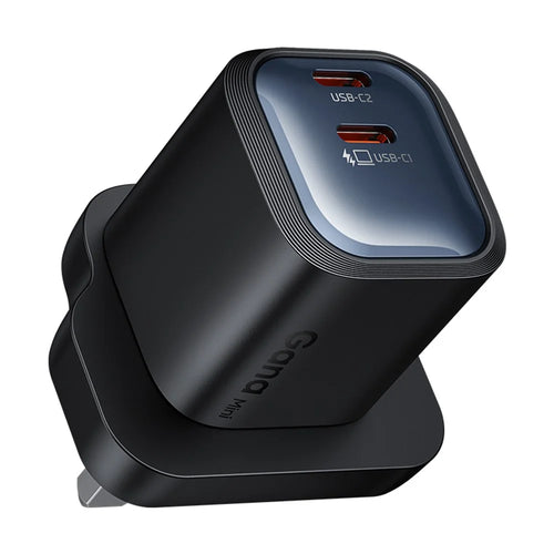 MCDODO CH-099 UK Plug 45W Ultimate Mini GaN Charger Dual USB C Fast Charging Power Adapter - Black - 1