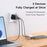 MCDODO CH-409 FreeGo 67W GaN Charger USB-C USB-A Power Adapter with Built-in Retractable Cable, UK Plug - Black - 6