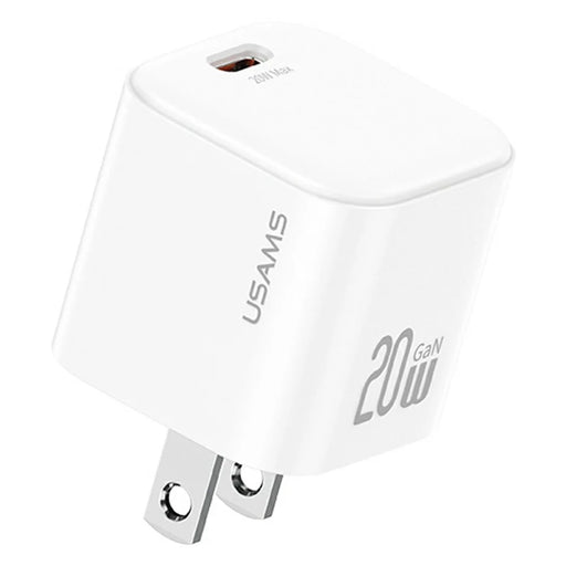 USAMS CC267 20W GaN Mini Fast Charger Single Type-C Port Power Adapter, US Plug - White - 1