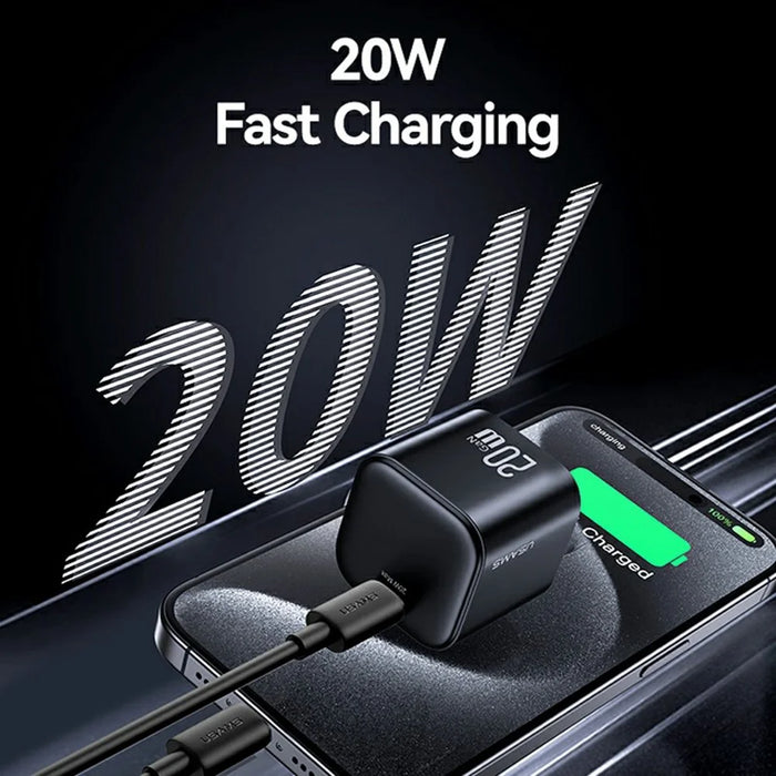 USAMS CC267 20W GaN Mini Fast Charger Single Type-C Port Power Adapter, US Plug - White - 3