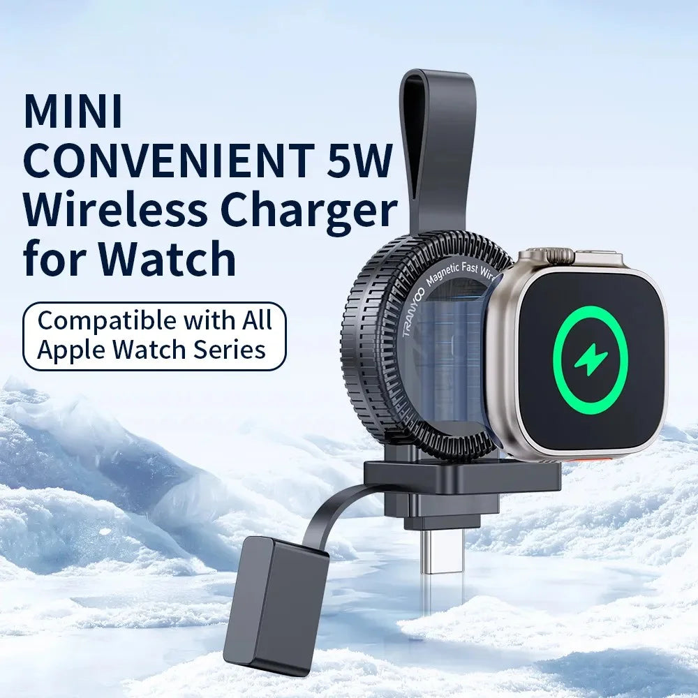 TRANYOO T-WF2 5W Type C Fast Charger for Apple Watch Portable Magnetic Wireless Charger - 2