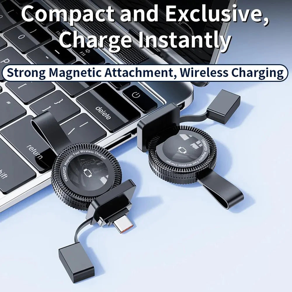 TRANYOO T-WF2 5W Type C Fast Charger for Apple Watch Portable Magnetic Wireless Charger - 5