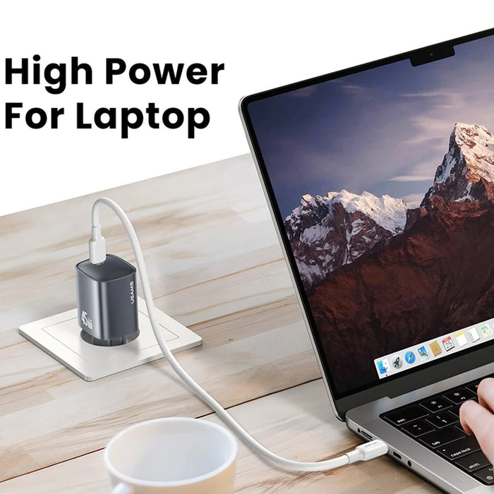 USAMS T66 45W GaN Fast Charger Portable Power Adapter for Phone / Tablet / Laptop, EU Plug - 4