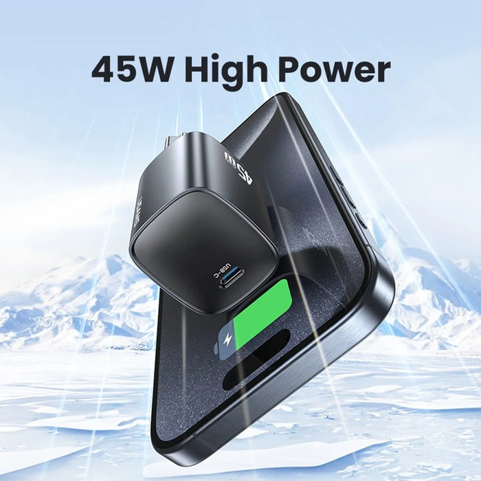 USAMS T66 45W GaN Fast Charger Portable Power Adapter for Phone / Tablet / Laptop, EU Plug - 5