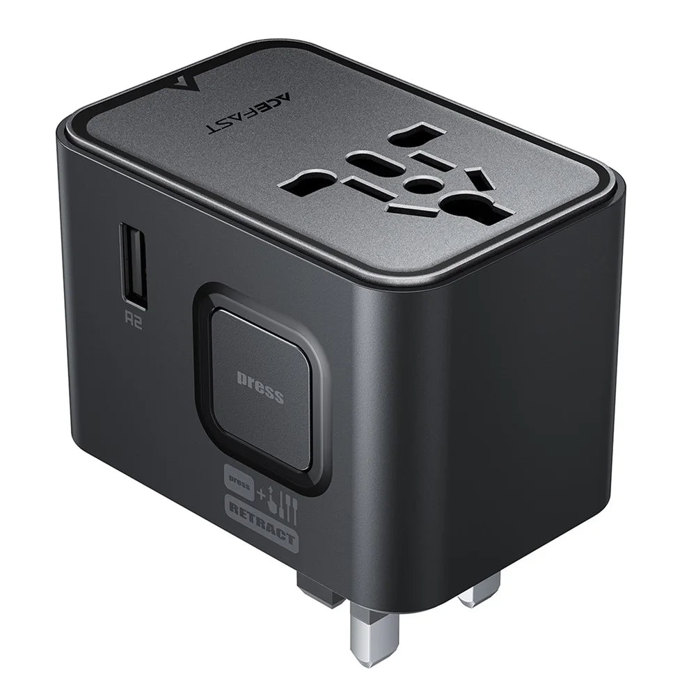 ACEFAST Z8 PD 45W GaN Charger 3 USB-C + 2 USB-A Multifunctional International Travel Adapter - 1