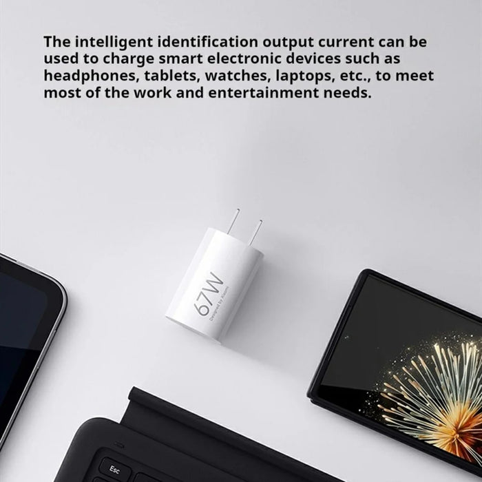 XIAOMI Portable 67W GaN Charger USB C Fast Charging Adapter with Type C Cable for Smartphone Laptop, CN Plug (Chinese Version) - 4