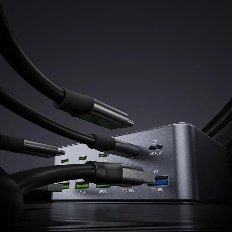 HW33 Multi-Port PD 100W Fast Charger Block USB-C Charging Station for Phones/Laptops Travel/Office - US Plug - 2
