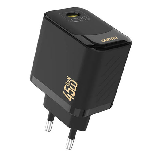 DUDAO A28 GaN Fast Charger PD 45W Type-C Single Port Travel Wall Adapter, EU Plug for Phone / Tablet - Black - 1