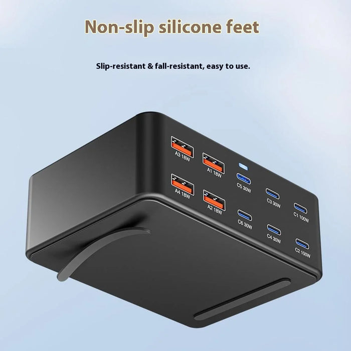 HW66 330W GaN Multi-Port Charger Digital Display PD Fast Charging Station for Phones/Tablets - EU Plug - 4