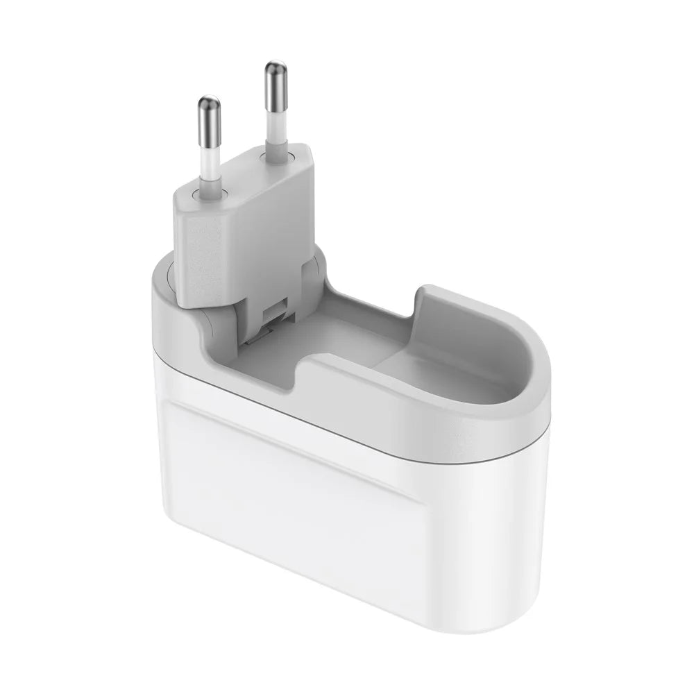 BUDI AC326TQEW 40W Travel Charger Folding 2 USB QC + 2 USB-C PD Wall Charger Multi Port Wall Charger, EU Plug - 4