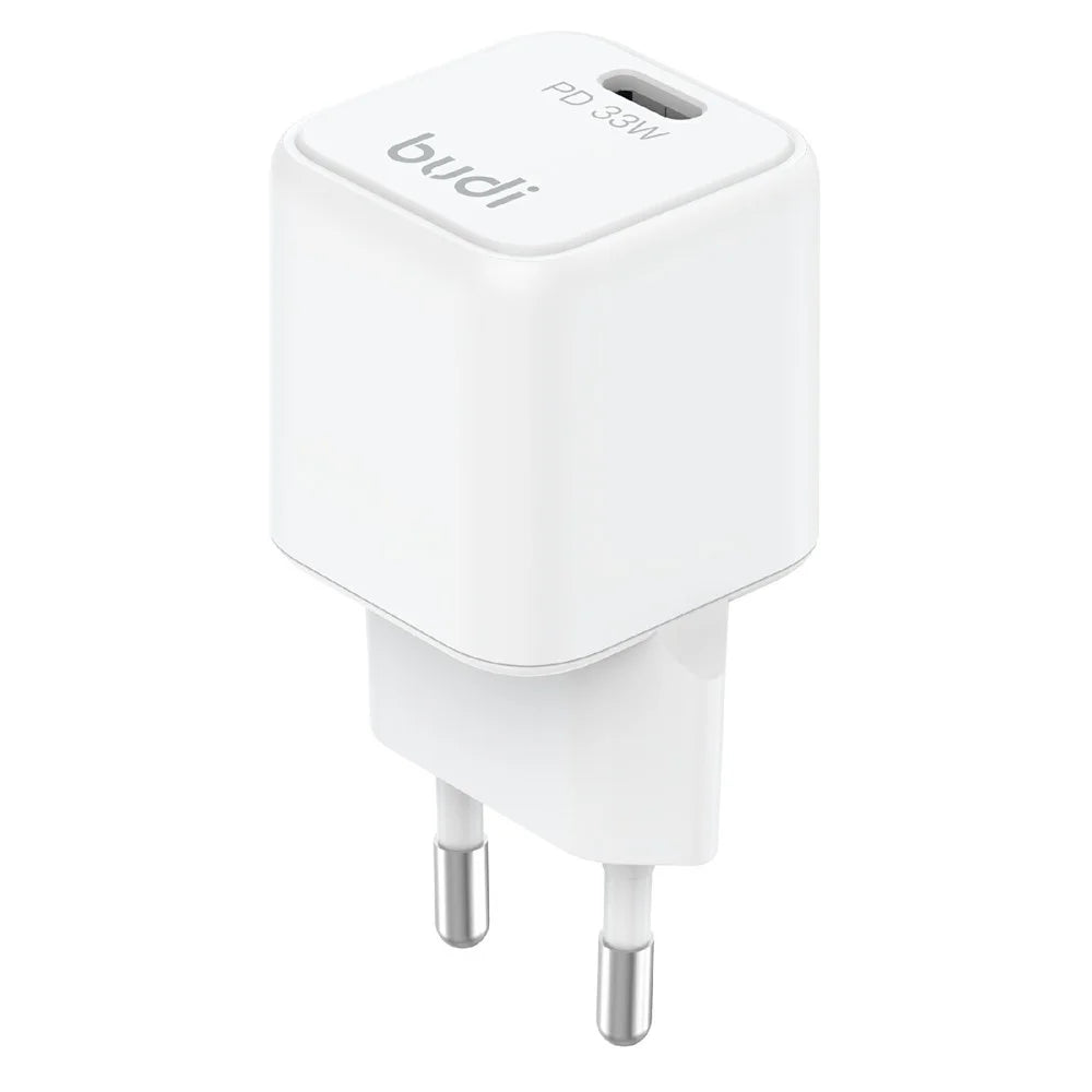 BUDI AC018EW 33W USB-C PD Mini GaN Wall Charger Single Port Fast Charging Power Adapter, EU Plug - 1